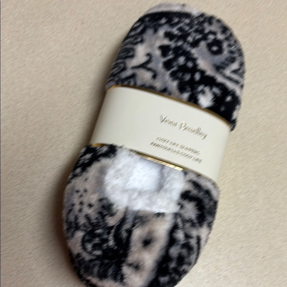 Vera Bradley Black and White Fleece Slippers